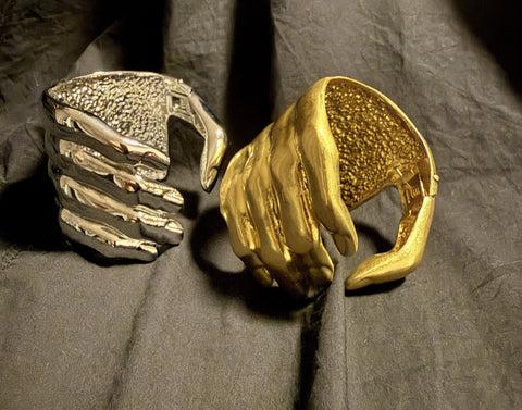 Gold Sculptural Cuff Bracelet | Statement Open Cuff | Modern Minimalist Gold Bangle | Organic Chunky Bracelet