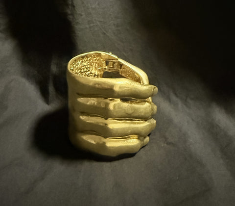 Gold Sculptural Cuff Bracelet | Statement Open Cuff | Modern Minimalist Gold Bangle | Organic Chunky Bracelet