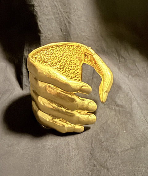 Gold Sculptural Cuff Bracelet | Statement Open Cuff | Modern Minimalist Gold Bangle | Organic Chunky Bracelet