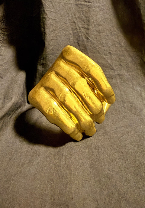 Gold Sculptural Cuff Bracelet | Statement Open Cuff | Modern Minimalist Gold Bangle | Organic Chunky Bracelet