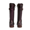 CrazycatZ Womens Leather Bohemian Knee High Boots Patterned Long Boots Vintage Boots Red Wine