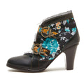 CrazycatZ Leather Pumps,Womens Colorful Vintage Block Heel Oxford Vintage Shoes Ankle