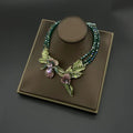 Rhinestone Crystal Bib Chunky Collar Statement Necklace for Women Costume Jewelry
