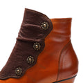 CrazycatZ Womens Leather Ankle  Boots Colorful Leather Buttoned Vintage Boots