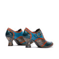 CrazycatZ Leather Pumps,Womens Colorful Vintage Block Heel Oxford Vintage Shoes Pumps Multi