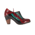 CrazycatZ Leather Pumps,Women  Vintage Block Heel Oxford Vintage Shoes Color Blocking Oxford Shoes Red Wine
