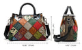 Women's Leather Bohemian Shoulder Bags Cross Body Tote Handbags Patchwork Messager Bag