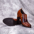 CrazycatZ Leather Pumps,Womens Colorful Vintage Block Heel Oxford Vintage Shoes Brown