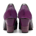 CrazycatZ Leather Pumps,Women  Vintage Block Heel Oxford Vintage Shoes Color Blocking Oxford Shoes Hot Pink