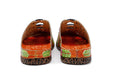 CrazycatZ Leather Clogs,Women Leather Bohemian Colorful Slide Sandal Mules 0902