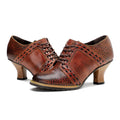 Copy of CrazycatZ Leather Pumps,Women  Vintage Block Heel Oxford Vintage Shoes 0614