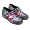 CrazycatZ Women's Leather Oxford Shoes Colorful Leather Oxfords Vintage Shoes Grey