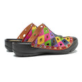 CrazycatZ Leather Clogs,Women Leather Bohemian Colorful Slide Sandal Mules