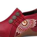 CrazycatZ Leather Pumps,Women  Vintage Wedged Oxford Vintage Shoes Floral  Oxford Shoes Red