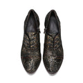 CrazycatZ Leather Pumps,Women  Vintage Block Heel Oxford Vintage Shoes Color Lace up Oxford Shoes Black