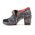 CrazycatZ Leather Pumps,Womens Colorful Vintage Block Heel Oxford Vintage Shoes Pumps 304