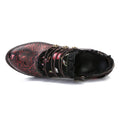 CrazycatZ Leather Pumps,Women  Vintage Block Heel Oxford Vintage Shoes Colorful Lace Trim Chunky Heels Pumps Red