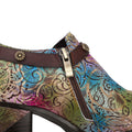 CrazycatZ Leather Pumps,Women  Vintage Block Heel Oxford Vintage Shoes Color Blocking Oxford Shoes 268
