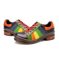 CrazycatZ Women's Leather Oxford Shoes Colorful Leather Oxfords Vintage Shoes 503